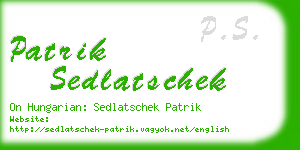 patrik sedlatschek business card